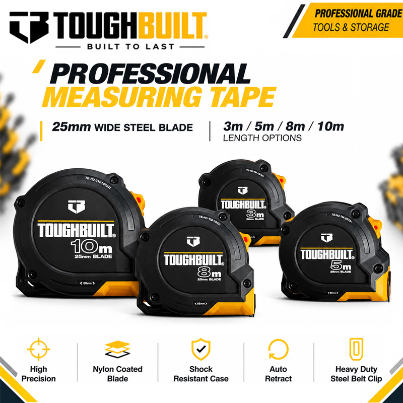 TOUGHBUILT 3m/5m/8m/10m Series - Stanley Tape 25Ft recension och pris