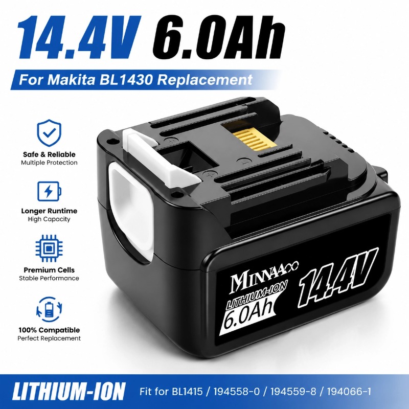 For Makita 14.4V 6.0Ah 5.0Ah L - Makita Drill Hp1640 recension och pris