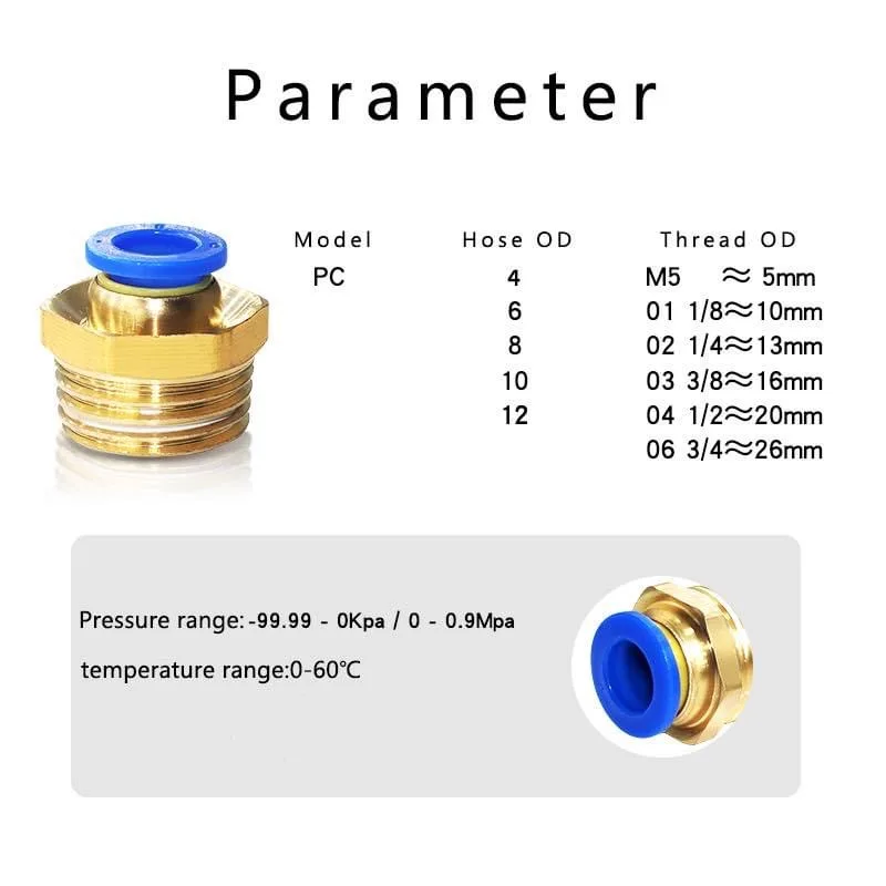 10/50PCS Pneumatic Fitting Air - Compression Fitting Brass recension och pris